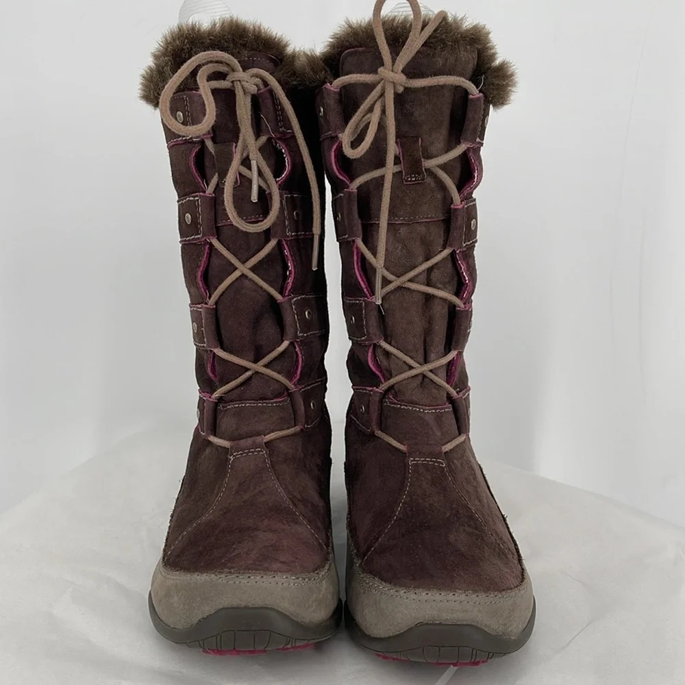 The North Face‎ Brown Suede Fur Lined Lace Up Winter Boots Womens Size 7